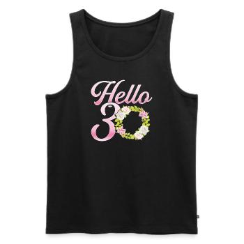 Hello 30 Thirtieth Birthday Party Thirty Year Gift - Men's Premium Organic Tank Top - black - Front - Michal (187cm)