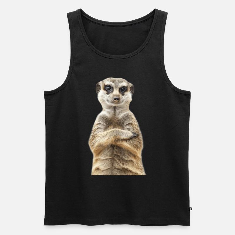 Erdmännchen - Männer Premium Bio Tank Top - Schwarz