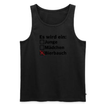 Es wird ein Bierbauch | Schwanger, Bier, Party - Männer Premium Bio Tank Top - Schwarz - Vorne - Michal (187cm)