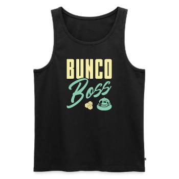 Bunco Boss - Männer Premium Bio Tank Top - Schwarz - Vorne - Michal (187cm)
