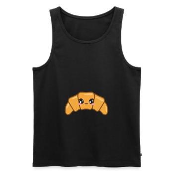 Croissant Doux Kawaii - Débardeur bio Premium Homme - noir - Devant - AI Model Male 178 light (178cm)