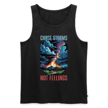 CHASE STORMS NOT FEELINGS Meteorologist Meteorology - Men's Premium Organic Tank Top - black - Front - Michal (187cm)