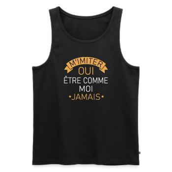 M'imiter oui être comme moi jamais t-shirt - Débardeur bio Premium Homme - noir - Devant - AI Model Male 178 light (178cm)