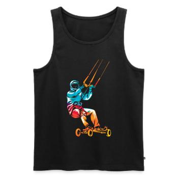 Kite landboarding - Männer Premium Bio Tank Top - Schwarz - Vorne - AI Model Male 178 light (178cm)