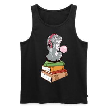 Downtown Girl Aesthetic Statue Of David Coquette - Men's Premium Organic Tank Top - black - Front - AI Model Male 178 light (178cm)