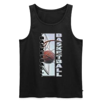 Basketball Basketballer Korb Dunking Sport Spieler - Männer Premium Bio Tank Top - Schwarz - Vorne - Michal (187cm)