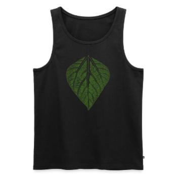 Bean leaf / leaves imprint of the bean - Men's Premium Organic Tank Top - black - Front - Michal (187cm)