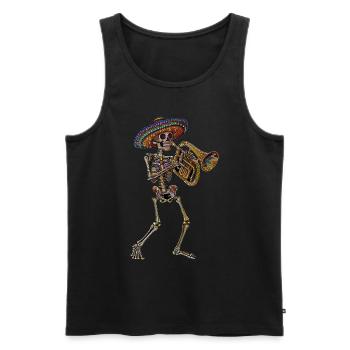 Tuba Squelette Mexicain - Débardeur bio Premium Homme - noir - Devant - Michal (187cm)