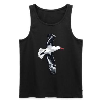 Möwe - Männer Premium Bio Tank Top - Schwarz - Vorne - Michal (187cm)