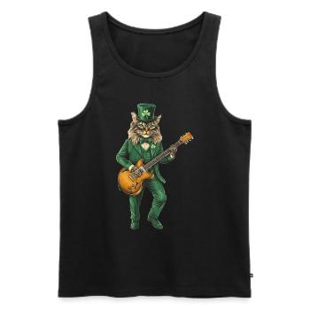 Katze - Männer Premium Bio Tank Top - Schwarz - Vorne - Michal (187cm)