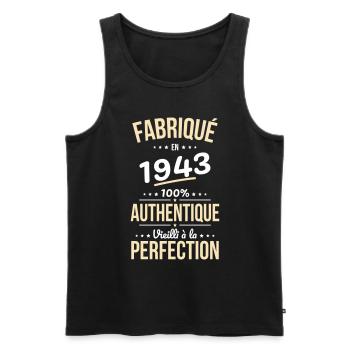Anniversaire 81 ans - Fabriqué en 1943 - Débardeur bio Premium Homme - noir - Devant - Michal (187cm)