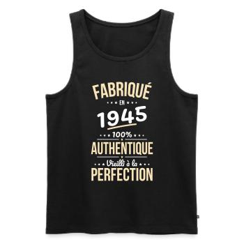 Anniversaire 80 ans - Fabriqué en 1945 - Débardeur bio Premium Homme - noir - Devant - Michal (187cm)