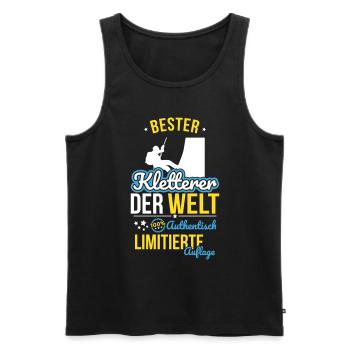Bester Kletterer der Welt - 100% Authentisch - Männer Premium Bio Tank Top - Schwarz - Vorne - Michal (187cm)