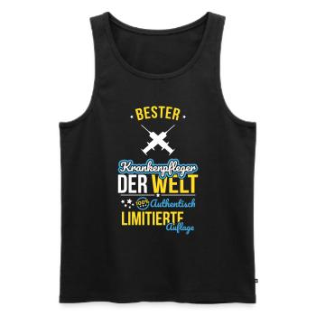 Best Nurse in the World - 100% Authentic - Men's Premium Organic Tank Top - black - Front - Michal (187cm)