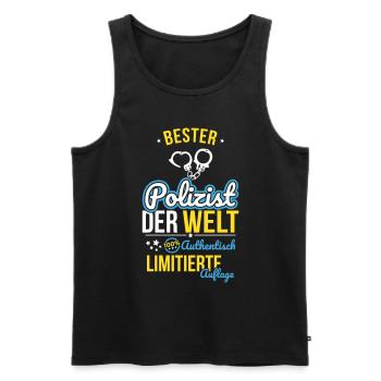 Best Policeman in the World - 100% Authentic - Men's Premium Organic Tank Top - black - Front - Michal (187cm)