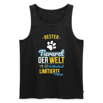 Meilleur vétérinaire du monde - 100 % authentique - Débardeur bio Premium Homme - noir - Devant - AI Model Male 178 light (178cm)