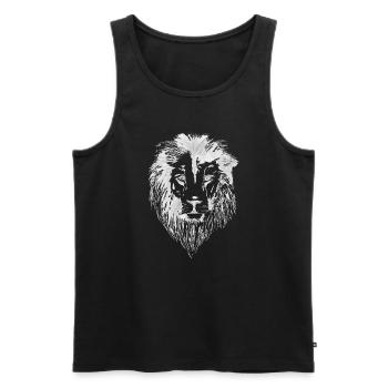 Löwe - Männer Premium Bio Tank Top - Schwarz - Vorne - Michal (187cm)
