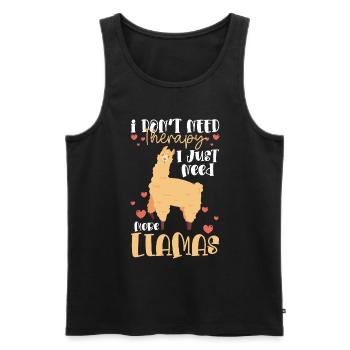 Llama Nutztier Tier Weich - Männer Premium Bio Tank Top - Schwarz - Vorne - AI Model Male 178 light (178cm)