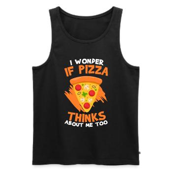 Fast Food Italienisch Liebe - Männer Premium Bio Tank Top - Schwarz - Vorne - Michal (187cm)