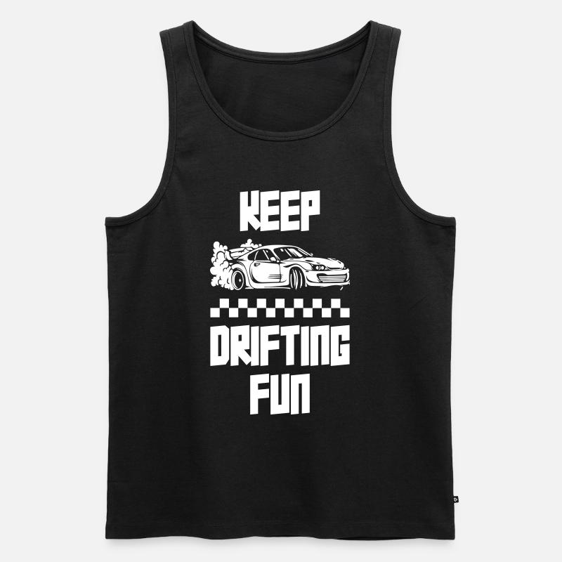Keep Drifting Fun - Männer Premium Bio Tank Top - Schwarz