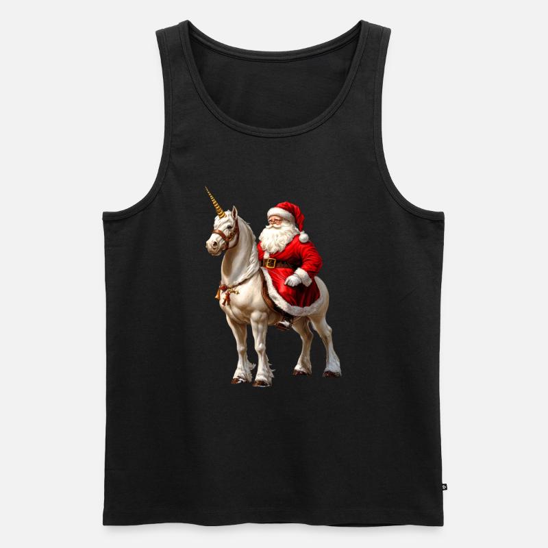 Weihnachtsmann Reiter - Männer Premium Bio Tank Top - Schwarz