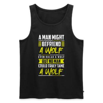 Wolves Strength - Men's Premium Organic Tank Top - black - Front - Michal (187cm)