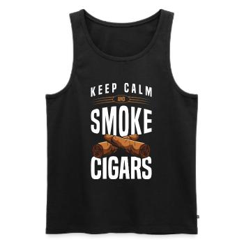 Smoking lounge Cigar club - Men's Premium Organic Tank Top - black - Front - AI Model Male 178 light (178cm)