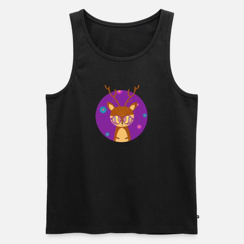 Hirsch-Hippie - Männer Premium Bio Tank Top - Schwarz