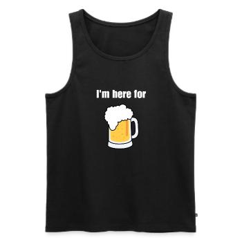 Ici pour la bière - Débardeur bio Premium Homme - noir - Devant - AI Model Male 178 light (178cm)