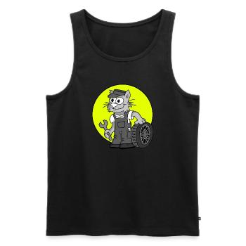 Beruf KFZ-Mechaniker Retro - Männer Premium Bio Tank Top - Schwarz - Vorne - Michal (187cm)