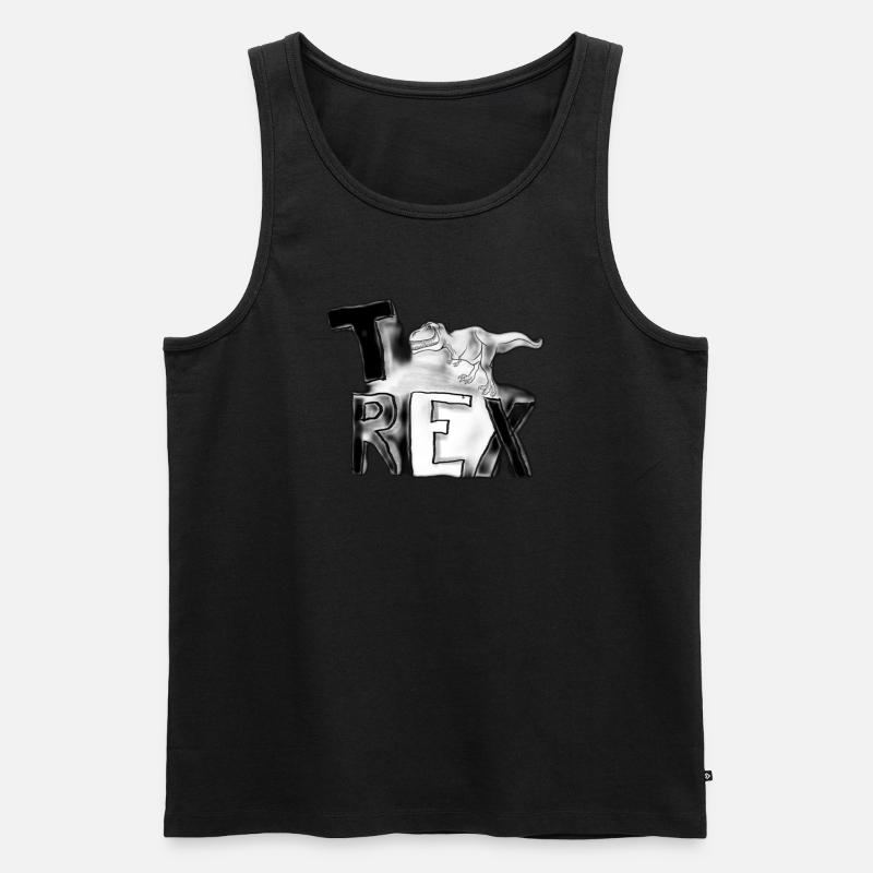 T-REX Logo - Männer Premium Bio Tank Top - Schwarz