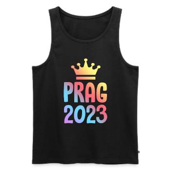 Prague 2023 Krona - Men's Premium Organic Tank Top - black - Front - AI Model Male 178 light (178cm)