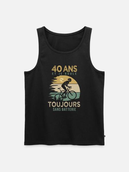 40 ans cadeau vélo 40 anniversaire velo - Débardeur bio Premium Homme - noir