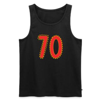 70. 70 JAHRE. 70. JAHRESTAG. 70-JÄHRIGES JUBILÄUM. - Männer Premium Bio Tank Top - Schwarz - Vorne - AI Model Male 178 light (178cm)