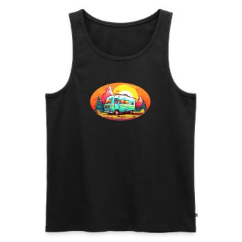 Sommer-Camping - Männer Premium Bio Tank Top - Schwarz - Vorne - Michal (187cm)