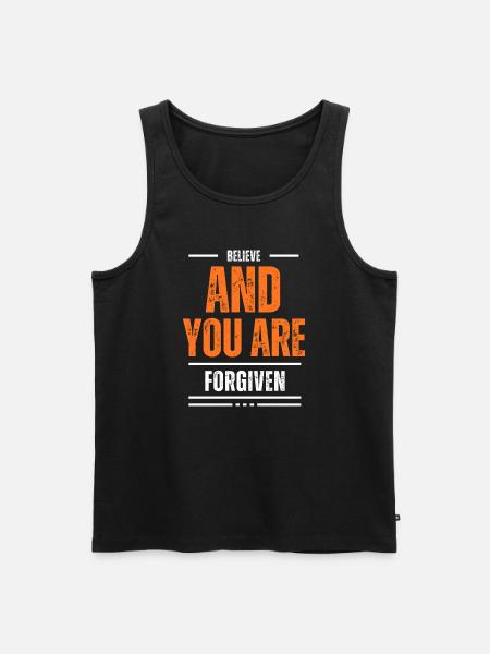 "Believe" - Männer Premium Bio Tank Top - Schwarz