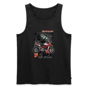 Superbike // Illustration - Men's Premium Organic Tank Top - black - Front - Michal (187cm)