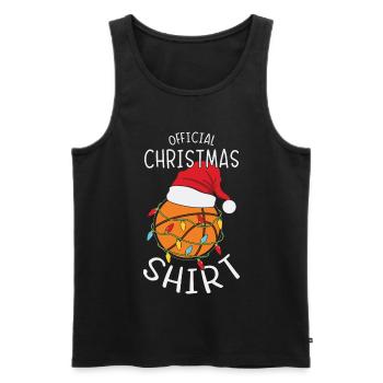 Basketball Christmas Nikolaus Basketballer - Men's Premium Organic Tank Top - black - Front - Michal (187cm)