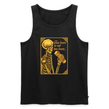 TWO BEERS OR NOT TWO BEERS - Men's Premium Organic Tank Top - black - Front - AI Model Male 178 light (178cm)