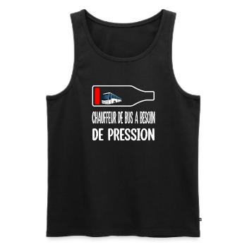 Chauffeur de bus a besoin de pression t-shirt - Débardeur bio Premium Homme - noir - Devant - Michal (187cm)