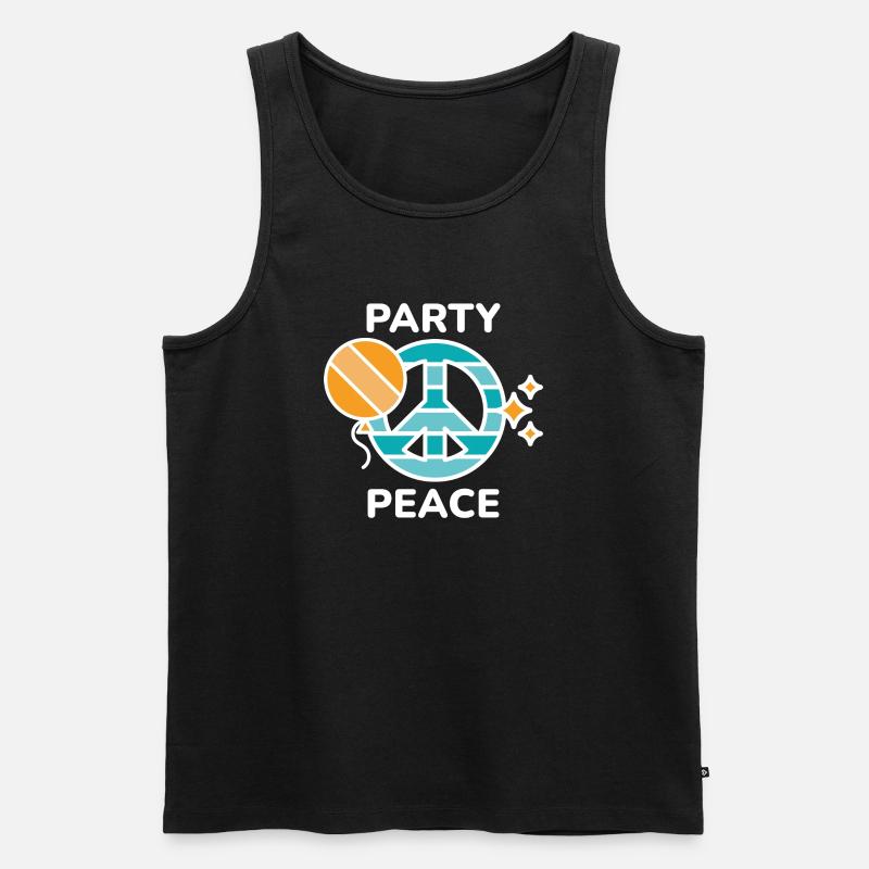 Party Frieden - Männer Premium Bio Tank Top - Schwarz