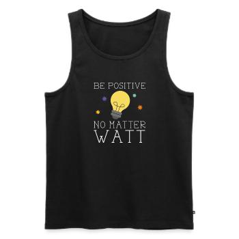 Soyez positif peu importe Watt - Débardeur bio Premium Homme - noir - Devant - AI Model Male 178 light (178cm)