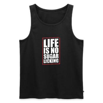 Denglisch Spruch - Männer Premium Bio Tank Top - Schwarz - Vorne - Michal (187cm)
