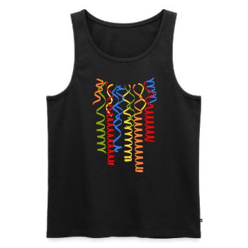 Luftschlangen Karneval Fasching Silvester Party - Männer Premium Bio Tank Top - Schwarz - Vorne - AI Model Male 178 light (178cm)