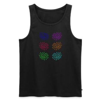 sun sticker blue turqis - Männer Premium Bio Tank Top - Schwarz - Vorne - Michal (187cm)