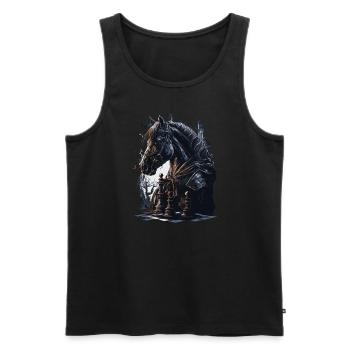 Knight Chess Horse - Men's Premium Organic Tank Top - black - Front - Michal (187cm)