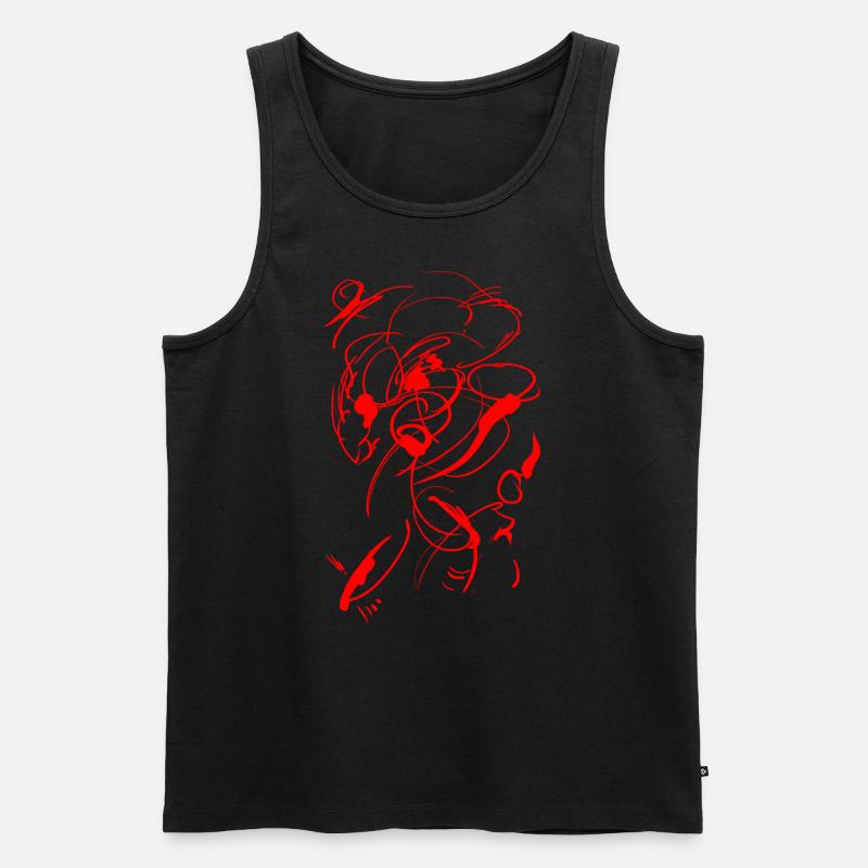Abstakt Hintergrund / Rot - Männer Premium Bio Tank Top - Schwarz