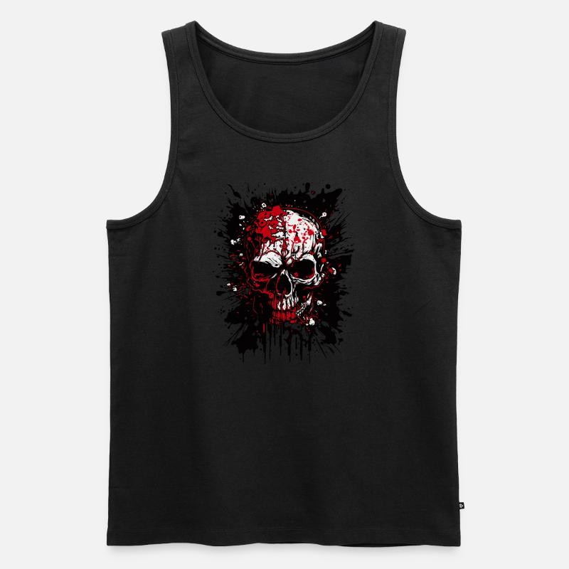 Schädel - Männer Premium Bio Tank Top - Schwarz