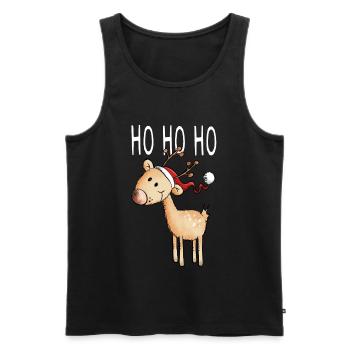 Ho Ho Ho Petit Renne - Noël - Cadeau - Débardeur bio Premium Homme - noir - Devant - Michal (187cm)