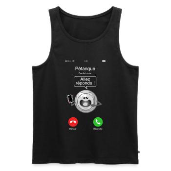 Petanque Anruf - Männer Premium Bio Tank Top - Schwarz - Vorne - AI Model Male 178 light (178cm)